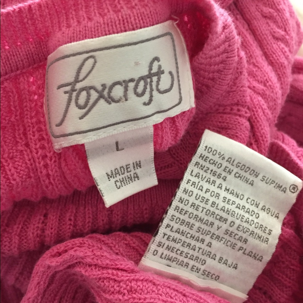 FOXCROFT Pink Button Down Supima Cardigan Sweater - Picture 8 of 16